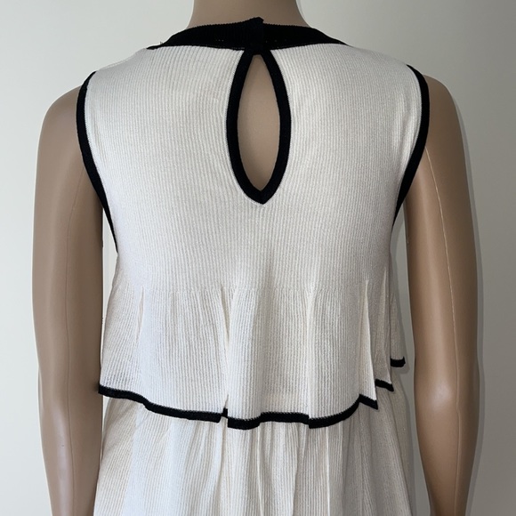ZARA | Tiered knit midi dress in white / black - Picture 8 of 12